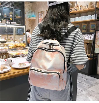 Kórejský štýl batoh ženské módne študent taška cez rameno batoh bežné farbou zips dievča školský batoh