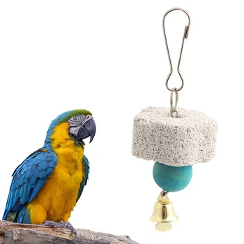 Vtáky Parakeet Brúsenie Minerálne Bell Kameň Molekulová Klietky Visí Žuvacie Hračky