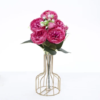 Flores Ružová Hodváb Umelé Kvety Vysokej Kvality Kytice Falošné Kvety, Kytice Svadobné Party Dekorácie Valentína Darček