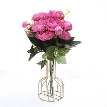 Flores Ružová Hodváb Umelé Kvety Vysokej Kvality Kytice Falošné Kvety, Kytice Svadobné Party Dekorácie Valentína Darček