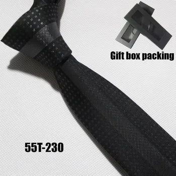 Lingyao dizajnér Panel kravatu Mužov Luxusné chudá kravata čierna formálne väzby