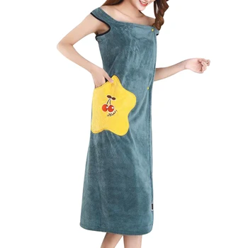 Ženy Star Cherry Rýchle Sušenie Vaňa Nositeľné Uterák Sleepwear Župan Nightgown