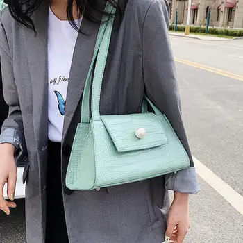 Krokodíl vzor Podpazuší taška 2020 Nové Vysoko kvalitné Kožené dámske Dizajnér Kabelka Cestovné Tašky cez Rameno Žena Luxusné Ruky tašku