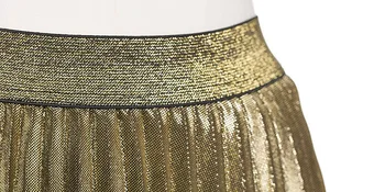 Zlaté Polovici teľa Ležérne Oblečenie Plus Veľkosť Elegantné Vysoký Pás Sukne Jar Jeseň Skladaný Žena Sukne