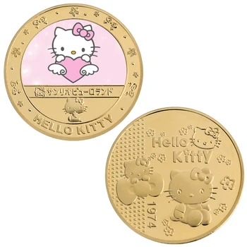 Japonsko, Anime, Komiksu Cute Cat Pozlátené Commemoative Súbor Mincí Zberateľské Mince s Držiteľa Mačiatko Výzvou Mince Darček pre Dievča