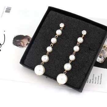 Moderný Elegantný Viacerých Dlhé Náušnice Perly Vintage Šperky Nádherné Ženy Luster Náušnice, Módne Narodeninám