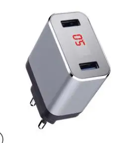 2020 Nové US/EU Plug Prenosné 5V 2.4 Dual Port USB Nabíjačka Telefónu Rýchle Nabíjanie LED Displej na Stenu Adaptér Pre iPhone Samsung