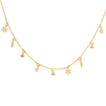 KÚZLO vyhlásenie náhrdelník 2020 krásne minimálna cz moon star sun trojuholník charms elegantné ženy módne šperky vysokej kvality