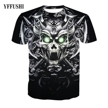 YFFUSHI Muž 3d T shirt Unikátny Nôž, Sekera Lebka tričko Fashion Dragon Lebka Hip Hop Tees v Pohode Muži Nosia v Lete