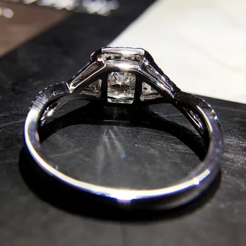 Luxusné Ženy Dámy 7mm Kolo CZ Kamenný Kruh, Módne 925 Silver Prst Prsteň Sľub Zásnubné Prstene Pre Ženy