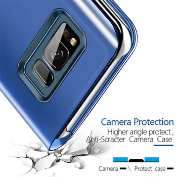 Luxusné Zrkadlo Flip Puzdro Pre Samsung Galaxy S20 Ultra S20 Plus S10 A10 A20 A30 A40 A50 A51 A71 A7 2018 Poznámka 10 Kryt Pre A70 Prípade