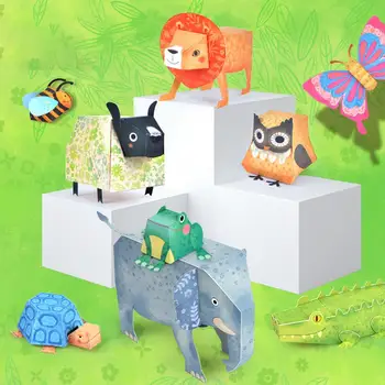 Deti Origami Knihy 3D Troch-Dimenzionální Ručné DIY Papier-Rezanie Hračky Dekor Deti Ručné Materskej škole Umenia a Remesiel Hračka