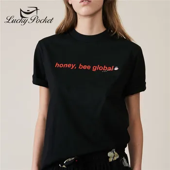 Ženy Letné Čierne Slim Bavlna List Vytlačiť T-Shirt Dámy Módne Farbou Plus Veľkosť Tees Ženy Značky Bežné Topy ZM384