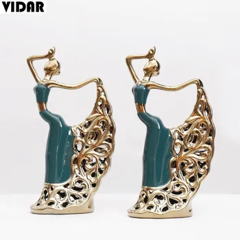 VIDAR Nordic Light Luxusné Páva Tanečník Keramické Dekorácie Víno Kabinet Obývacia Izba TV Kabinet Tanečnej Miestnosti Umelecké Dekorácie