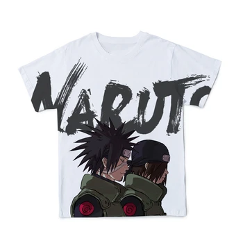 Nové Letné 3D pánske T-Shirt Nové Naruto Biela Módne pánske A dámske Krátke Puzdre Tričko Plus Veľkosť 110-6XL Tee (prispôsobiteľný)