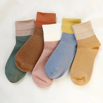 Žena Pevné Bavlnené Ponožky Dievčatá Športové Ponožky Teplé Zimné Krátke Ponožky Žena Členkové Ponožky v Multi farby 5 Párov/ veľa