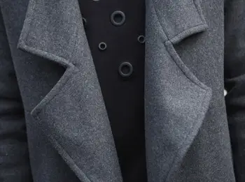 M-5XL / HOT. / Jar Mužov je Nové V dlhej časti módne vlnené sako klope trend kabát