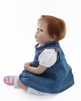 55 cm mäkké Reborn Bábiky Deti dievča silikónové Krásne bábiky denim sukne Nové Baby Doll reborn menina de NPK bebes BÁBIKA pre dieťa