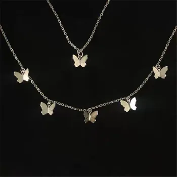 ABDOABDO Motýľ Náhrdelníky Vintage Boho Strapec Prívesok Náhrdelník Choker Príslušenstvo Šperky Náhrdelníky pre Ženy Collares Kpop