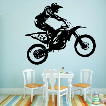 Cartoon Motocykel Samolepky Na Stenu Samolepiace Umenie Tapety Na Stenu, Dekorácie Nálepky Muraux Tapety