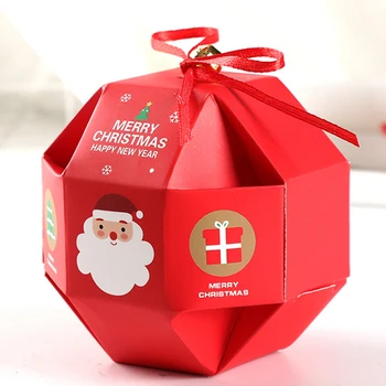 Veselé Vianoce Candy Box Vrece Vianočný Stromček Darčekovej Krabičke S Zvony Papierové Krabice Darčeková Taška Kontajner Dodávky