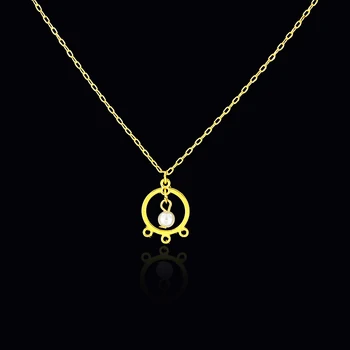 Dámy Zlatej a Striebornej farbe Imitácia Perly reťazca Kruhu náhrdelník Kolo Náhrdelník Prívesok pre Ženy Šperky