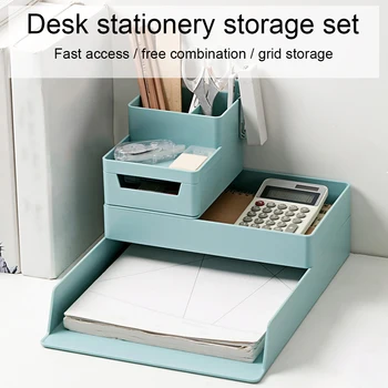 Office Desktop Organizátor Papier A4 Zásuvky Úložný Box Multi-funkčné Stohovateľné Súbor Kabinetu A4 Zásuvky Písacie potreby Úložný Box