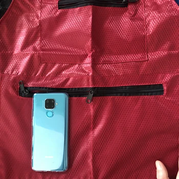 Rozšírené zástera vrecká na zips, multi-vrecko na mobilný telefón anti-ramenný popruh odolná voči vode a olejom-dôkaz