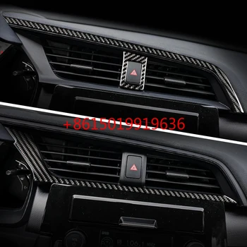 Pre Honda Civic 10. retrofit centrálne riadenie výstupu vzduchu dekoratívne pásy flitrami uhlíkových vlákien interiér retrofit nálepky