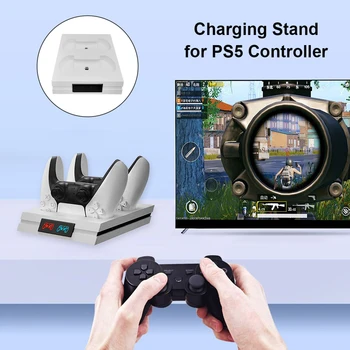 PS5 Radič Nabíjačku Dual USB Nabíjací Dock Stanica LED Indikátor Odnímateľný Nabíjací Port Stojanu pre Playstation 5 Gamepad