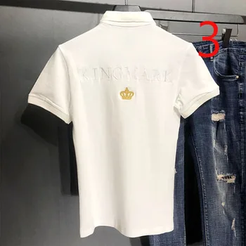 Pánske prekladané jar a v lete tesný sveter pol-rukávy slim s krátkym rukávom príliv značky pekný t-shirt