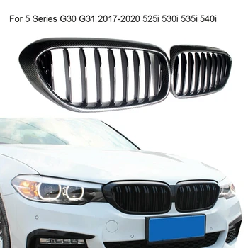 Skutočné Uhlíkových Vlákien Predný Nárazník Obličiek Grilovacia Mriežka pre BMW 5 Series G30/G31 2017-2020 525I 530I 535I 540I
