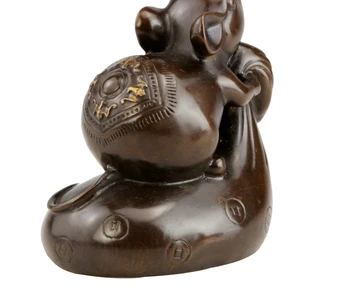 Svetelné dekorácie Feng Shui šťastie myši bytového zariadenia, potkan myš ozdoby remeslá bronz (8.02)