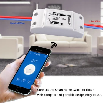 Aihasd 2KS Sonoff Základné Smart Home WiFi Bezdrôtové Smart Switch Modul Pre Apple Pre Android APP Control AC 90-250V