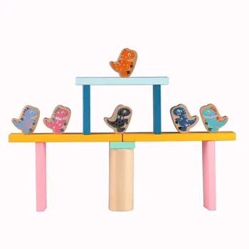 Drevené hračky, detské Rovnováhu Stohovanie Vysokej Puzzle Stavebné Bloky Dinosaura Ploche montessori hračky, detské Kreslené Puzzle