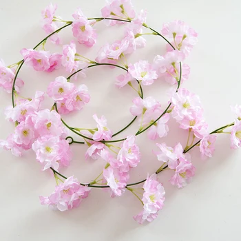 200 cm Krásne Cherry Ratan Svadobná Výzdoba Klenby Viniča Umelé Kvety, Domáce Stranu Hodváb Ivy stene Visí Veniec Veniec 15%