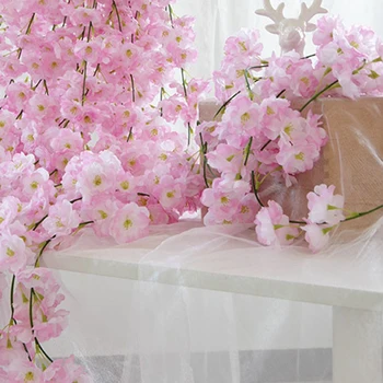 200 cm Krásne Cherry Ratan Svadobná Výzdoba Klenby Viniča Umelé Kvety, Domáce Stranu Hodváb Ivy stene Visí Veniec Veniec 15%
