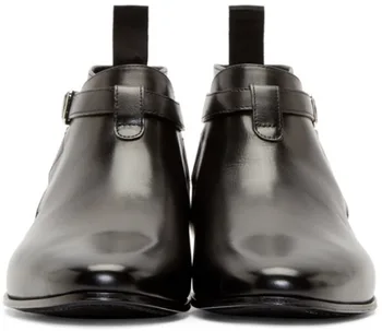 NOVÝ štýl Najvyššej kvality dizajnér ČIERNA hnedá náterom mužov topánky luxusné značky Chelsea mens západnej motocykel topánky topánky
