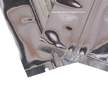Rýchle dodanie 100 Clear/Silver Ziplock Tašky Samostatne Tesnenie Zips Fólie Mylar Uzatvárateľnom Plastovom vrecku odkladacie Puzdro W/Trhať Zárez 9x16cm