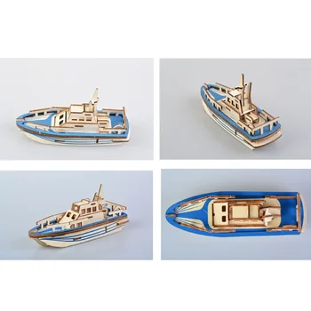 2ks Deti DIY Montáž Drevených 3D Život Loď, Loď, Model Skladačka Puzzle, Hračky