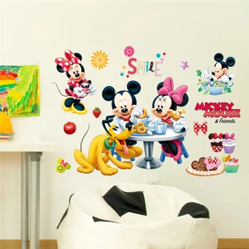 Cartoon Mickey Minnie Mouse Pluto Stenu Pre Deti Izby Strany Domova Disney Samolepky Na Stenu Pvc Nástenné Art Diy Dekorácie