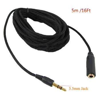 5m 16 ft Slúchadlá Predlžovací Kábel 3,5 mm Jack Samec Samica AUX Kábel M/F Audio Stereo Extender Kábel, Slúchadlá s 3,5 mm Kábel Handričkou
