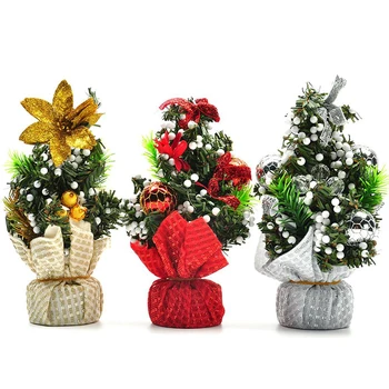 2020 Vianočný Stromček 20 cm Nového Roka Tabuľka Umelé Dekorácie Stola Mini Vianočný Strom Dekorácie Miniatúrny Strom