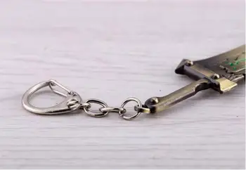 HSIC LOL Exile Riven Keychain Kovové Tlačidlo Krúžky Pre Dar prívesok na Šperky pre autá