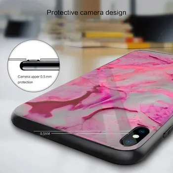 Sklo Balíku Prípade Shell pre iPhone 12 11 Pro X XS Max XR 8 7 6 Plus SE 2020 S Pokrytie Quartz Crystal Rock Ružová Fialová Aqua priestor