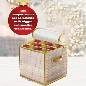 64 Buniek Vianočné Úložný Box Vrece Skriňa Baubles Dokončovacie Úložný Box Vianočné Gule Vianočný Strom Dekorácie Organizátor Deliča
