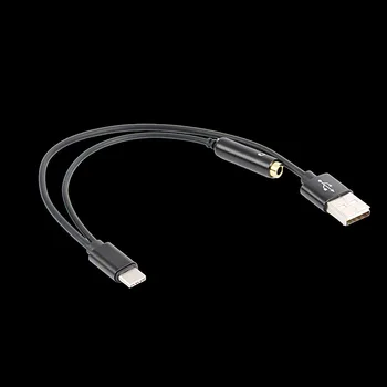 2 v 1 Typ C do 3,5 mm Samica Audio AUX Kábel s USB Nabíjanie Adaptér Synchronizovať Údaje pre Motorola Moto Z, Le Pro 3