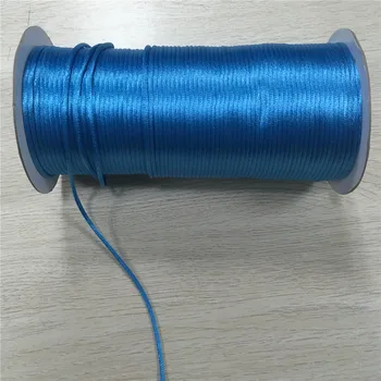 2 mm 20m Modrá Rattail Satin Kábel Čínsky Uzol Pletená String Šperky Zistenia Lištovanie Lano R365