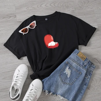 Tričko pre Ženy Zábavné Harajuku Kreslených Mačka Grafické Tlače Bavlna Tričká Príležitostné Letné Tees Kawaii T-shirt Dievča Streetwear