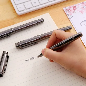 1pcs Luxusné pokovovanie Silver Guľôčkové pero, Kovové Guľôčkové Perá High-end business podpis pero Pre office kancelárske potreby Шариковая ручка